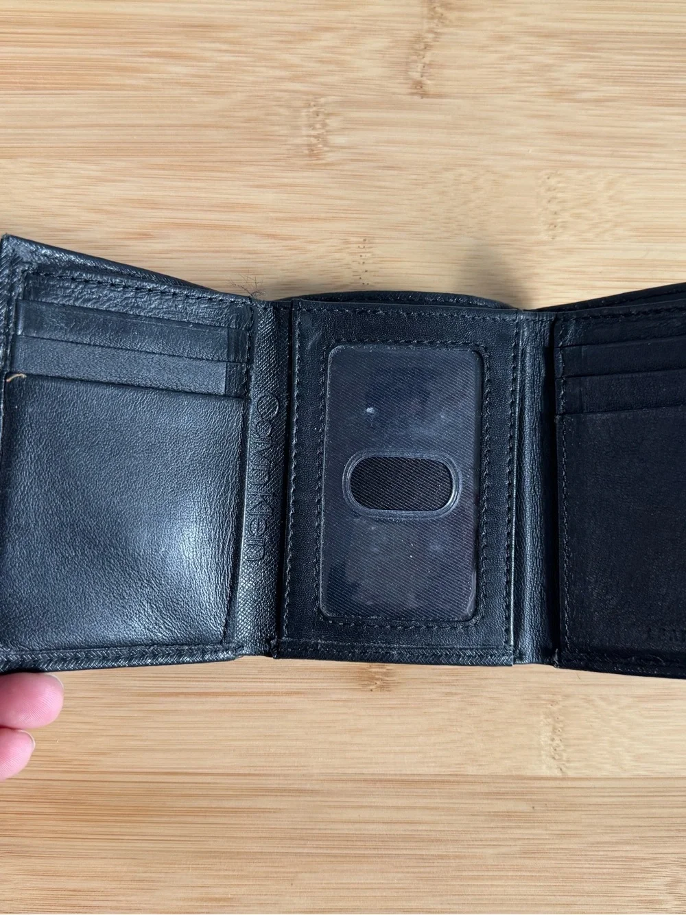 Calvin Klein Black Textured Leather Card Holder
